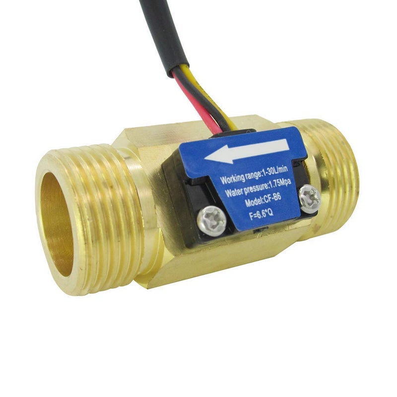 DIGITEN مستشعر تدفق المياه من نحاس SENSTREE G3/4"، عداد تدفق سائل بتأثير هول 1-30 لتر/دقيقة - Image 2